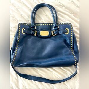 Navy blue Michael kors studded bag